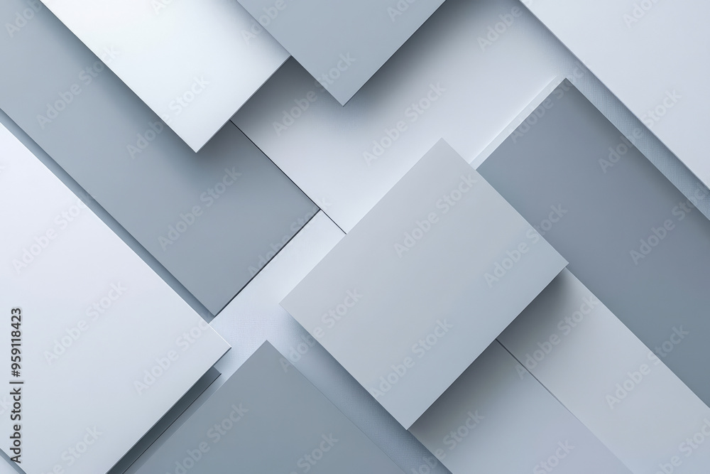 Poster a sleek background with light color blocks in shades of gray and white. the design features a minima