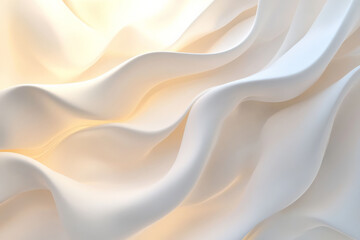 Obraz premium A 3D light white background with soft, luminous gradients and subtle shadows. The design features a clean, sophisticated look with smooth, flowing textures.