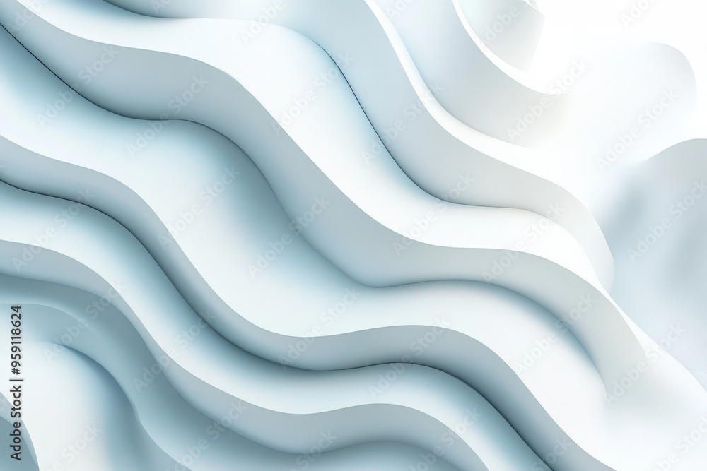Poster a refined 3d light white background with abstract shapes and subtle shadows. the design features a s