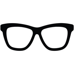 Fototapeta premium Glasses icon silhouette vector art illustration clipart in black color isolated on a white background