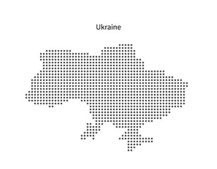 Stylized Dotted Map of Ukraine - Abstract Vector Illustration