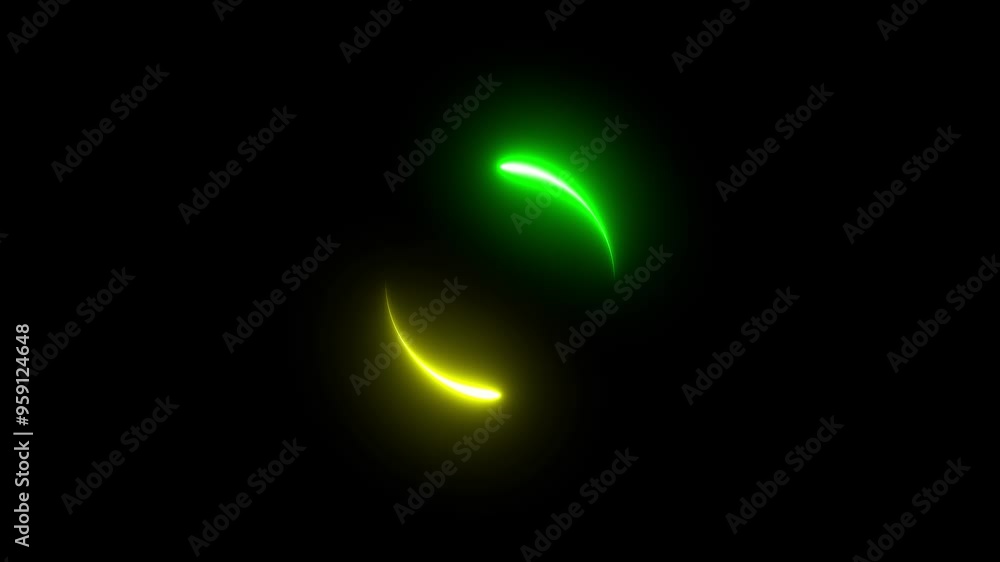 Poster abstract neon circle led animation 3d rendering,