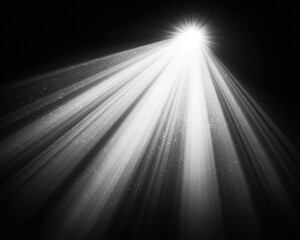Sunburst Black And White. High-Quality Stock Image of Warm Sun Rays Light Effects