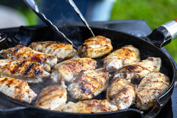freshly grilled chicken wings