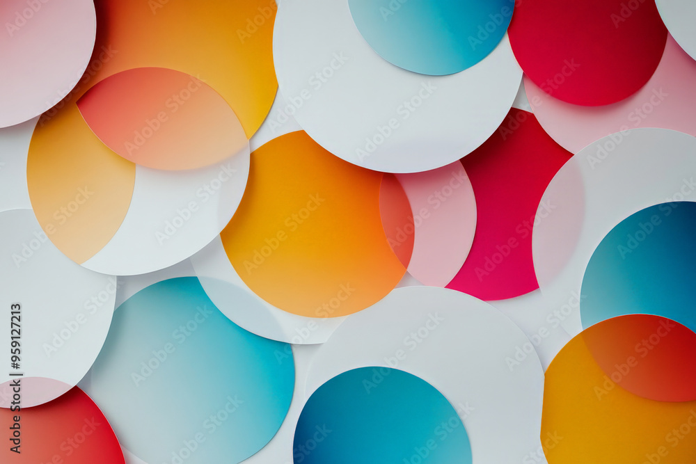 Poster modern web design backdrop with a smooth, white background and a colorful, abstract pattern of overl