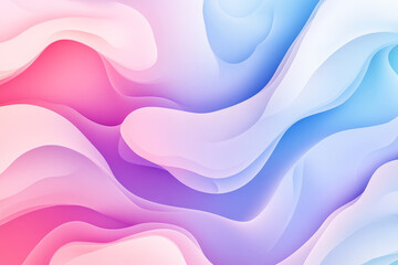 Fototapeta premium A trendy abstract design with fluid, organic shapes in gradient colors. The design has a soft, flowing aesthetic, with smooth transitions between shades of pink, purple, and blue.