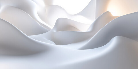 A modern 3D light white background with floating abstract forms and ambient lighting. The design creates a sleek, futuristic atmosphere with smooth textures and gentle illumination.