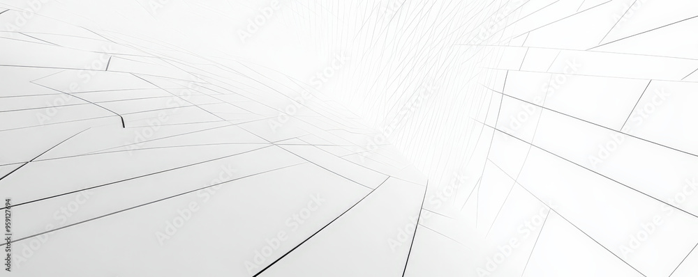 Poster minimalist web design backdrop with a smooth, white background and thin, black geometric lines formi