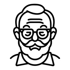 senior icon or modern line symbol. Vector line art and icon design with bold outline. Black and white Pixel Perfect minimalistic symbol isolated white background. Silhouette simple thin sign