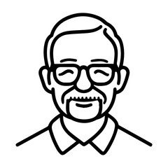 senior icon or modern line symbol. Vector line art and icon design with bold outline. Black and white Pixel Perfect minimalistic symbol isolated white background. Silhouette simple thin sign