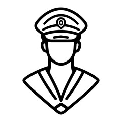 sailor icon or modern line symbol. Vector line art and icon design with bold outline. Black and white Pixel Perfect minimalistic symbol isolated white background. Silhouette simple thin sign