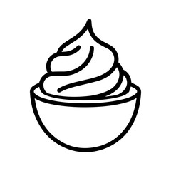 cream icon or modern line symbol. Vector line art and icon design with bold outline. Black and white Pixel Perfect minimalistic symbol isolated white background. Silhouette simple thin sign