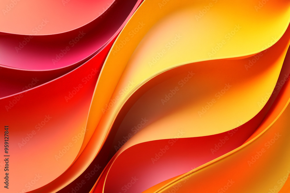 Aufkleber a modern 3d abstract business background with overlapping, gradient-colored shapes in red, orange, a