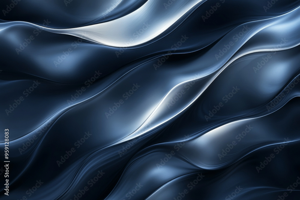 Poster an exquisite abstract background with rich gradients in deep navy and silver. the design features a 
