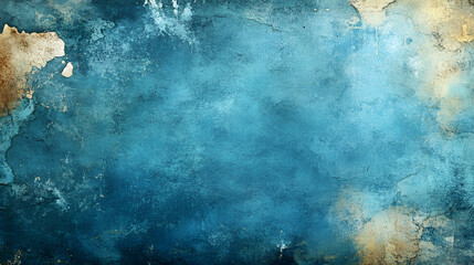 Obraz premium Textured blue background with subtle gold accents reflecting an antique style in a vintage aesthetic setting