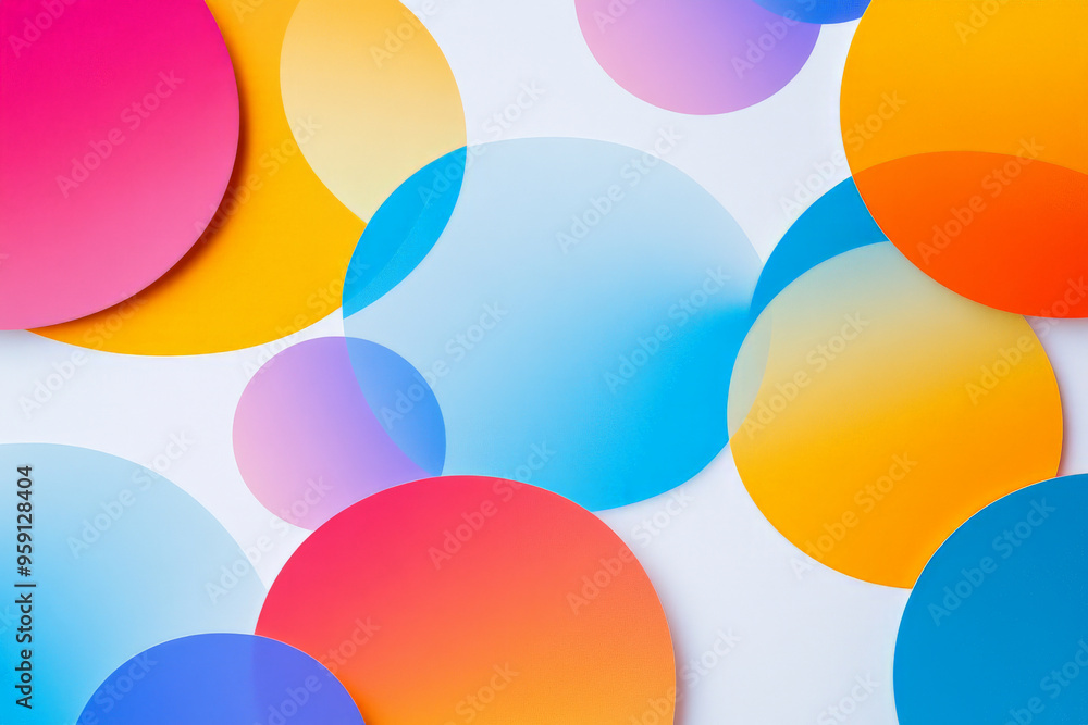 Poster modern web design backdrop with a smooth, white background and a colorful, abstract pattern of overl