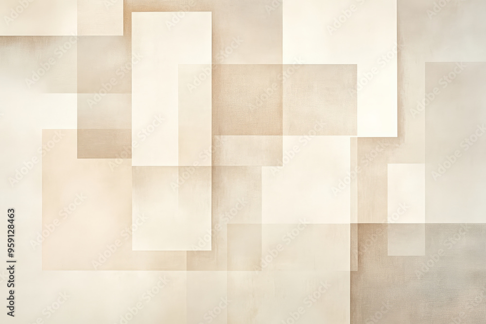 Poster a sophisticated background with light color blocks in varying shades of ivory and beige. the design 