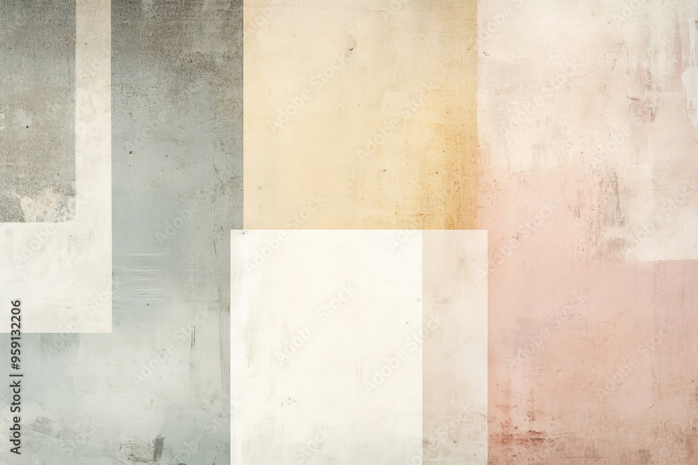 Aufkleber a minimalist abstract art backdrop with large, solid blocks of color in soft, neutral tones. the sim