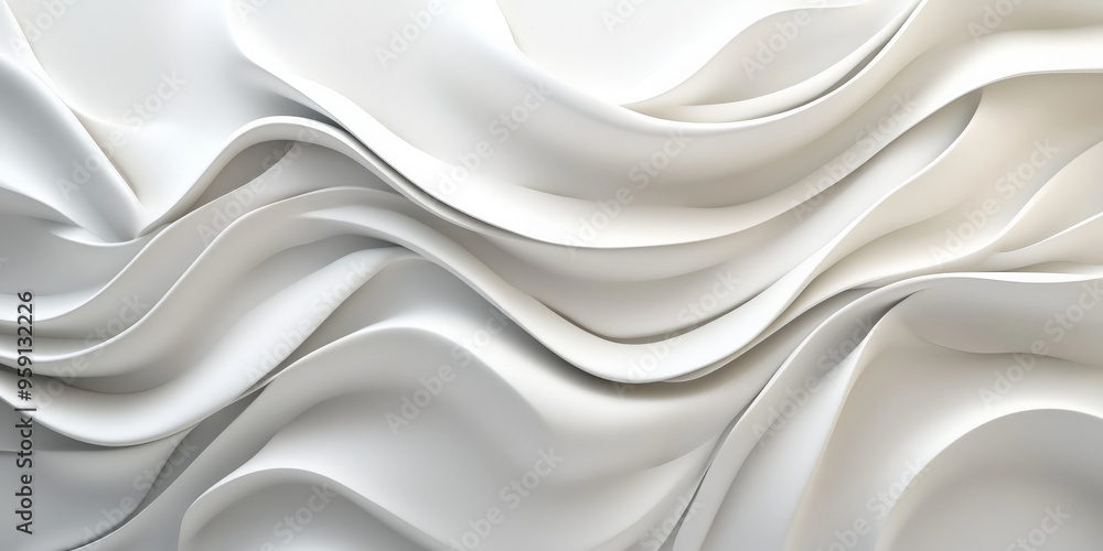 Poster a sophisticated 3d light white background with subtle gradients and ambient lighting effects. the de