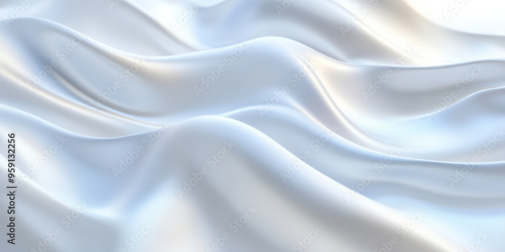Poster a minimalist 3d light white background with smooth, flowing lines and soft light reflections. the de