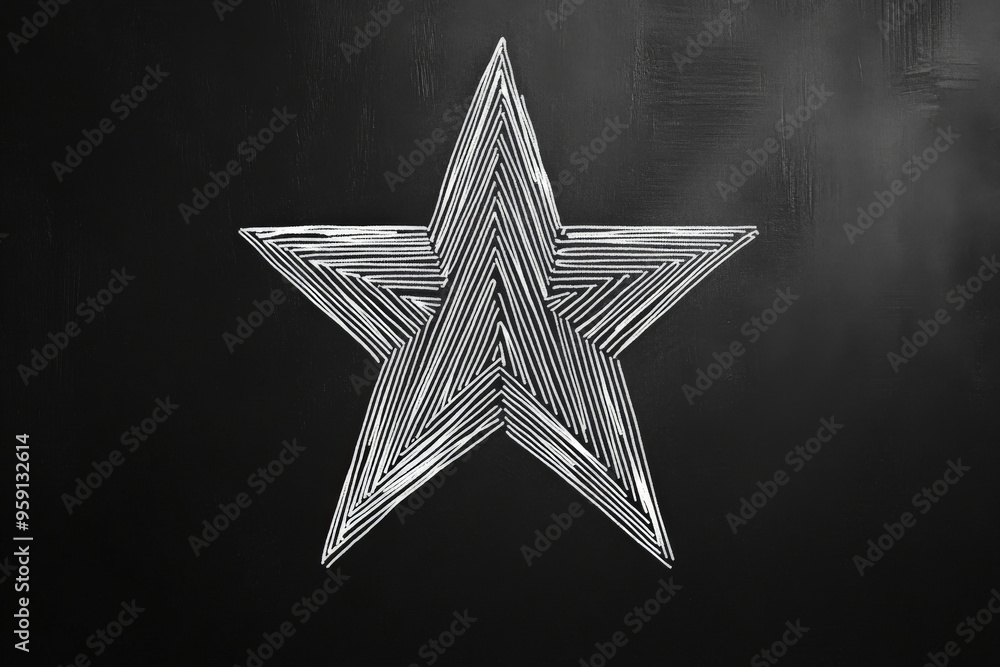 Poster a simple white line drawing of a star, with clean and sharp lines outlining the shape. the minimalis