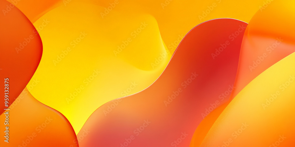 Poster vibrant web design backdrop with a bold, orange-to-yellow gradient and dynamic, abstract shapes in t