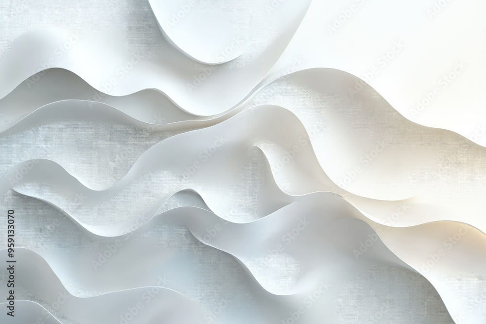 Poster an elegant 3d light white background with soft, flowing gradients and delicate patterns. the design 