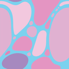 Seamless vector pattern with abstract shapes on a blue background, made in soft pink tones, smoothly transitioning from pastel pink to fuchsia. The elegant design creates an atmosphere of lightness
