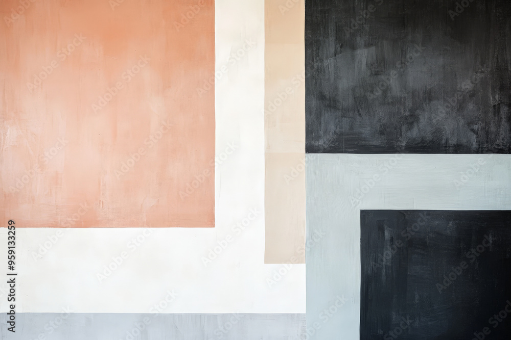 Aufkleber a minimalist abstract art backdrop with large, solid blocks of color in soft, neutral tones. the sim