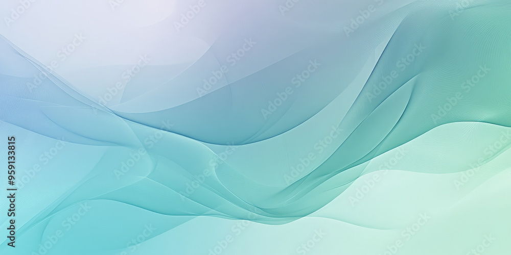 Poster an abstract business background with soft, flowing lines and a gradient from blue to green. the desi