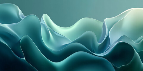 Obraz premium An abstract business background with soft, flowing lines and a gradient from blue to green. The design is calming and modern, ideal for business presentations and websites.