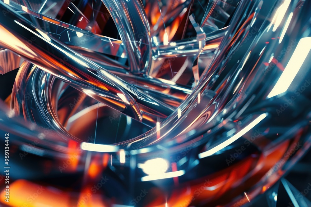 Poster close-up shot of a metallic surface with blurred background