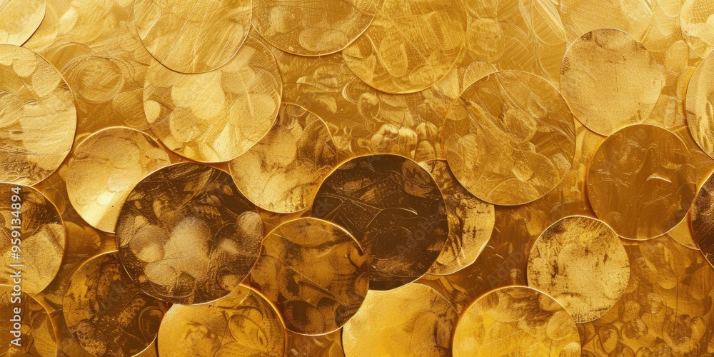 Poster a close-up view of a stack of coins, suitable for use in financial or economic contexts