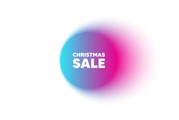 Color neon gradient circle banner. Christmas Sale tag. Special offer price sign. Advertising Discounts symbol. Christmas sale blur message. Grain noise texture color gradation. Vector