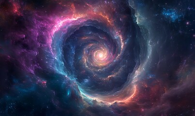 A Cosmic Vortex of Glowing Nebulae and Stars