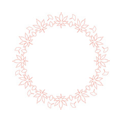 紅葉やイチョウ、木の実をモチーフにした秋の飾り枠。高級感のある囲みのデザイン