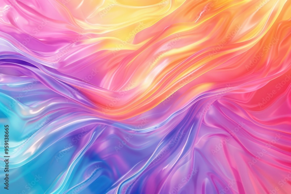 Poster a close-up shot of a vibrant and abstract liquid painting, great for use in art-related projects or 