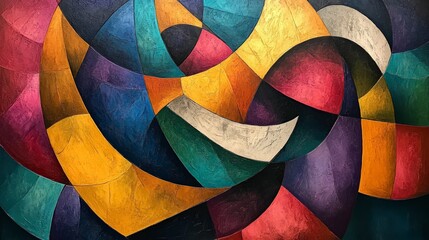 Fototapeta premium Colorful Abstract Geometric Painting