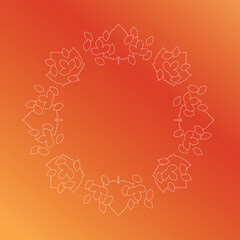 紅葉やイチョウ、木の実をモチーフにした秋の飾り枠。高級感のある囲みのデザイン