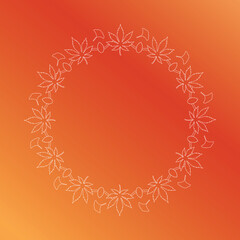 紅葉やイチョウ、木の実をモチーフにした秋の飾り枠。高級感のある囲みのデザイン