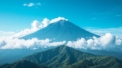 Fototapeta premium Majestic Mountain Peak with Clouds