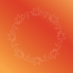 紅葉やイチョウ、木の実をモチーフにした秋の飾り枠。高級感のある囲みのデザイン