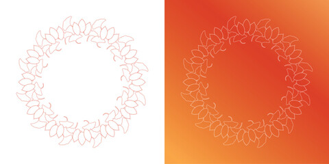 紅葉やイチョウ、木の実をモチーフにした秋の飾り枠。高級感のある囲みのデザイン