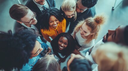 A diverse group of friends engaging in a lively conversation during a casual gathering at a modern venue