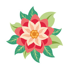 Fototapeta premium Set of isolated watercolor flower decoration Generative Ai