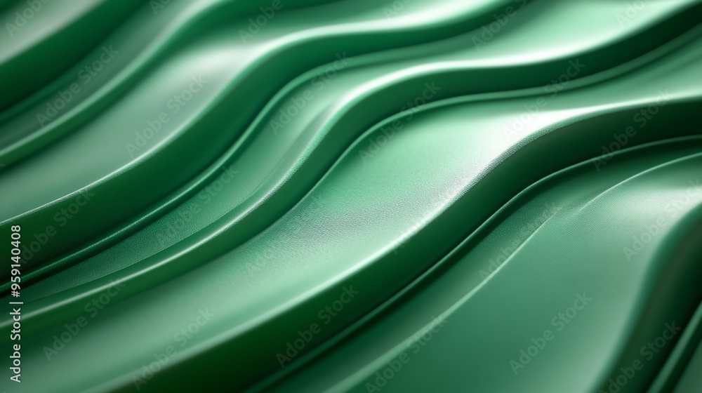 Poster Abstract Green Wavy Surface