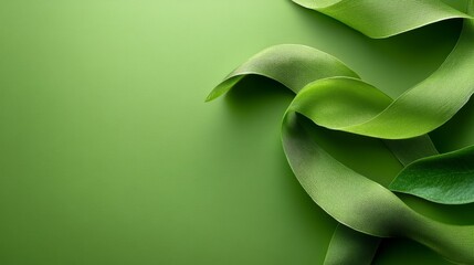 Fototapeta premium Abstract Green Ribbon Art