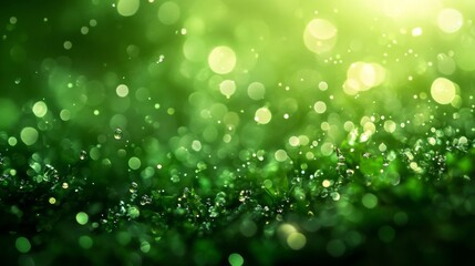 Fototapeta premium Glistening Dew Drops on Grass