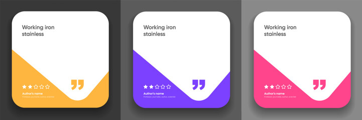 Fototapeta premium 3D bubble testimonial banner, quote, infographic. Social media post template designs for quotes. Empty speech bubbles, quote bubbles and text box. Vector Illustration EPS10.