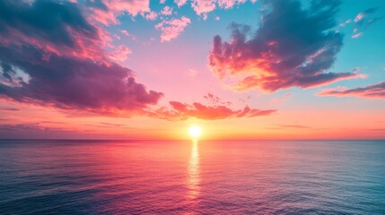 Beautiful Sunset Over Calm Sea